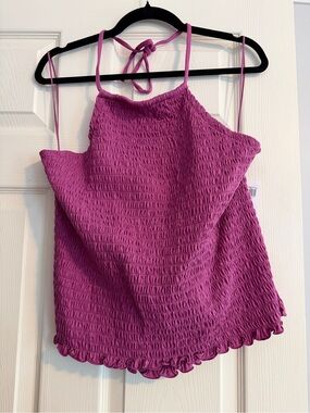 Old Navy Plum Smocked Halter Cami